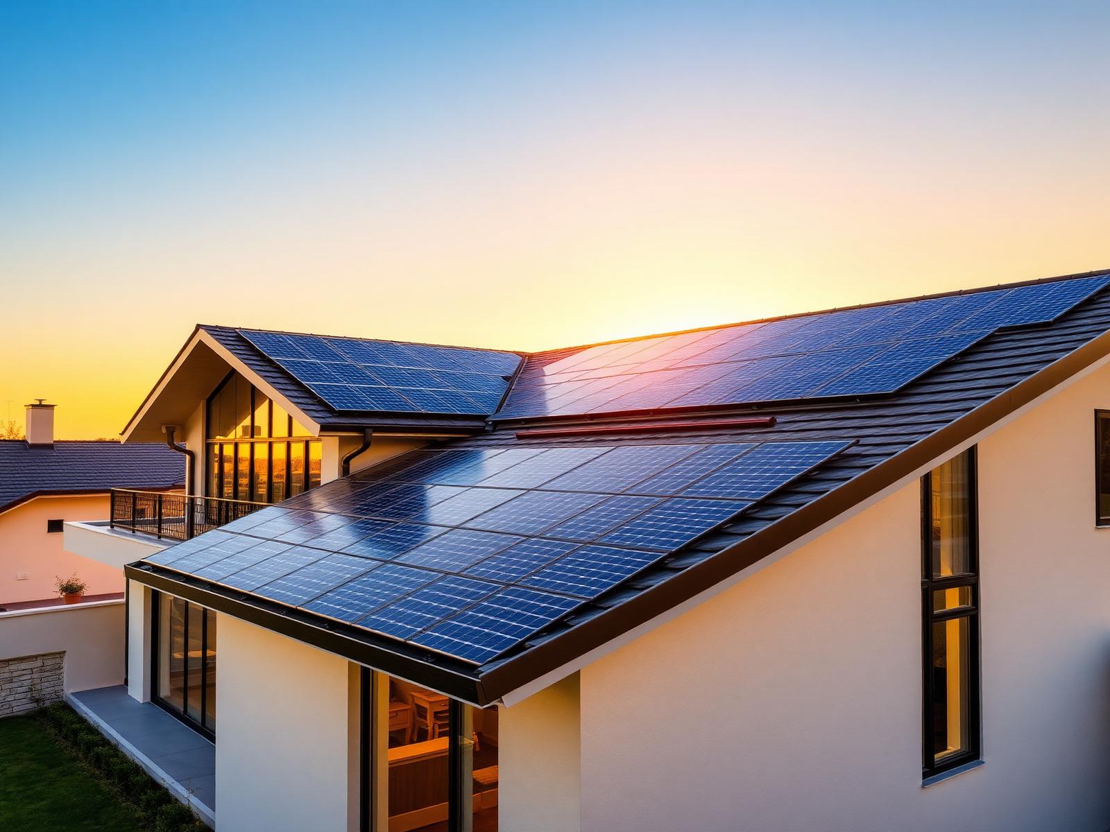 Maison équipée de panneaux photovoltaïques
